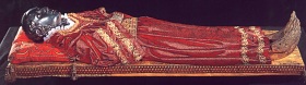 Il corpo di Santa Lucia, conservato in un'urna di cristallo