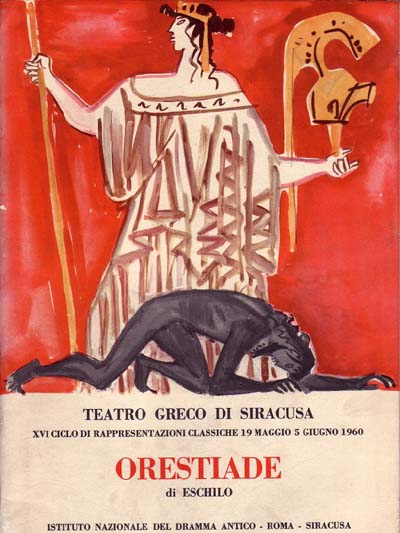 INDA 1960. Immagine di copertina raffigurante Oreste supplice e la dea Atena INDA 1960. Immagine di copertina raffigurante Oreste supplice e la dea Atena
